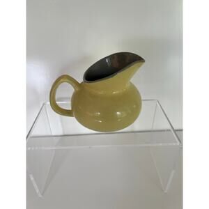 Vintage Mid-century Harkerware Creamer Pot USA Golden Dawn Yellow and Blue JL